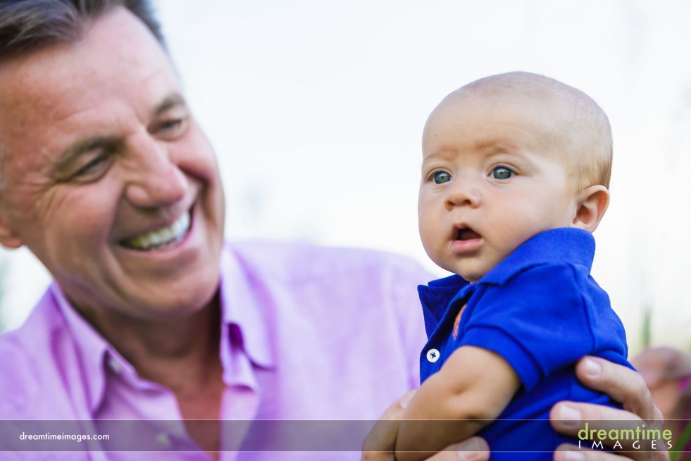 A grandfather and his new grandson in Snowmass