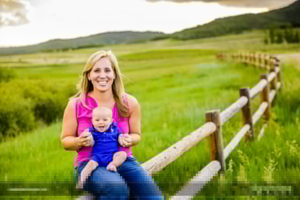 A family photo of a mother an son near Aspen, CO